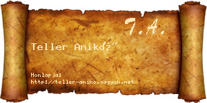 Teller Anikó névjegykártya